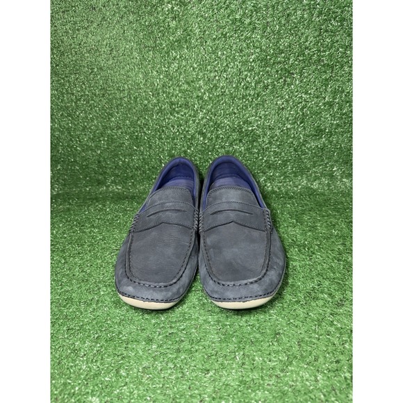 COLE HAAN Motogrand Penny Loafer Mens Size 10.5 Navy Nubuck Slip On Shoes C24717
